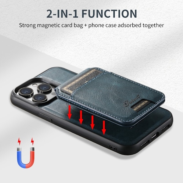 Suteni™ 2in1 Magsafe Skal med Korthållare iPhone 13 Pro Max - Blå