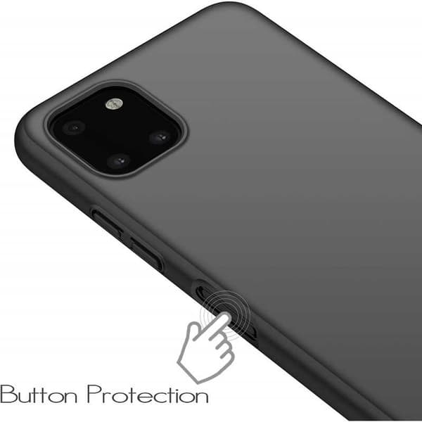 Samsung A22 5G ohut kumipinnoitettu mattamusta kansi Basic V2 Black