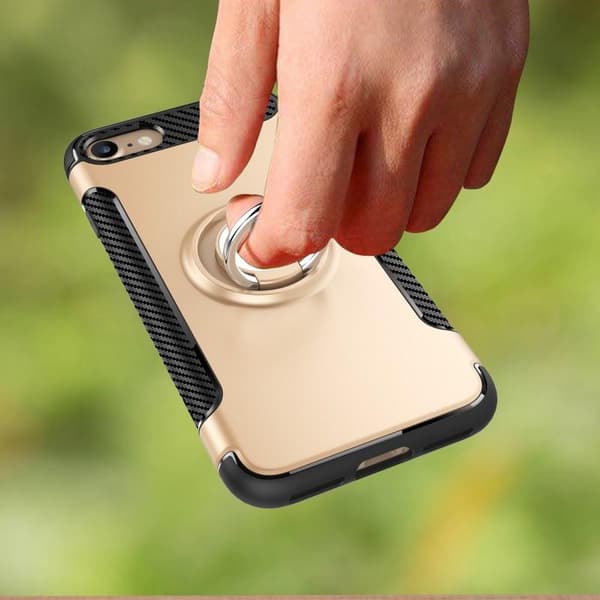 iPhone 6/6S Praktisk Stöttåligt Skal med Ringhållare V2 Vit