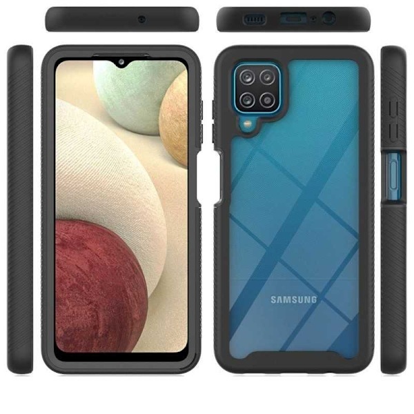 Samsung A12 Heltäckande Premium 3D Skal 3in1 ThreeSixty Transparent