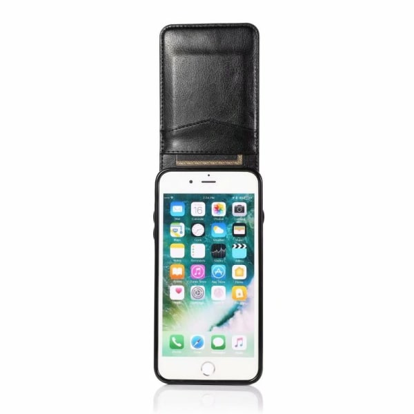 iPhone 7 Plus / 8 Plus Mobil Cover Kortholder 6-SLOT Retro V3 Svart