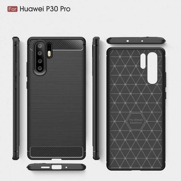 Huawei P30 Pro Iskunkestävä Iskunvaimennuskuori SlimCarbon Black