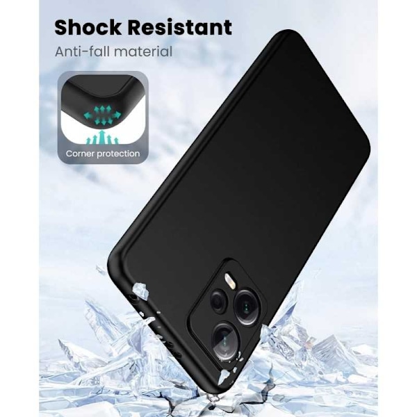 Xiaomi Redmi Note 12 5G Gummibelagd Mattsvart Silikon Skal