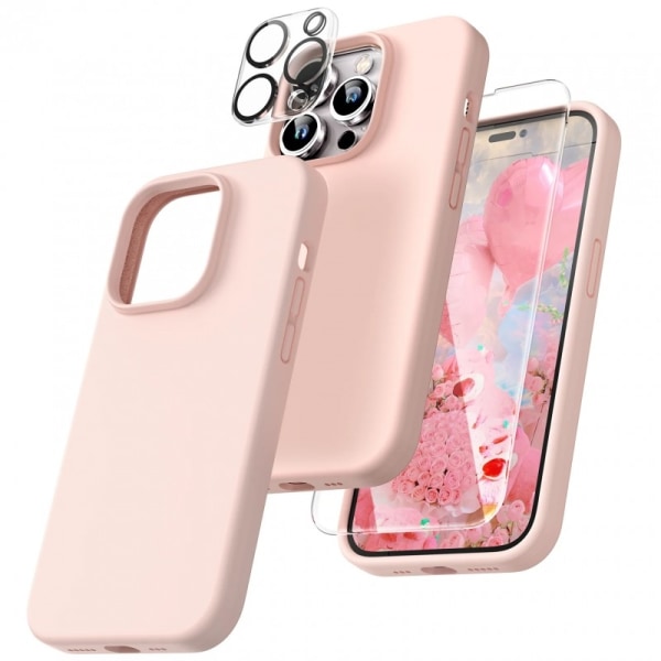 Gummibelagt stilfuldt cover 3in1 iPhone 13 Pro - Pink