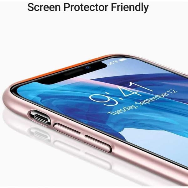 iPhone 11 Erittäin ohut kumipinnoitettu Cover Basic V2 Pink gold