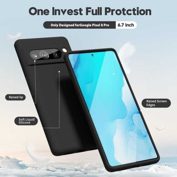 Google Pixel 8 Pro ultraohut pehmeä kuminen mattamusta kansi