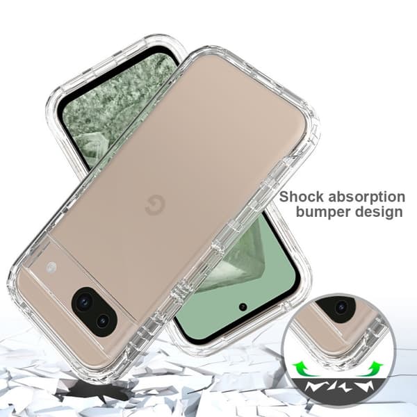 Google Pixel 8a Heltäckande Premium 3D Skal 3in1 ThreeSixty Clear