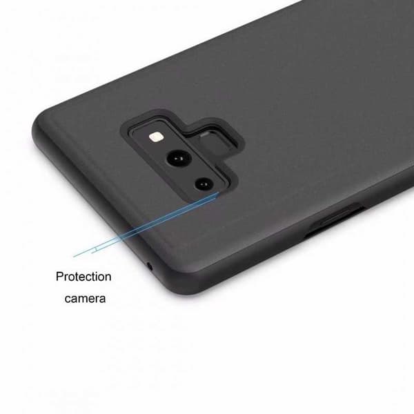 Samsung Note 9 Smart Flip Case Clear View Seisova V2 Rocket Svart
