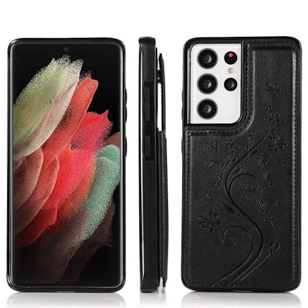 Samsung S21 Ultra iskunkestävä kotelo, 3-taskuinen Flippr V2 Black