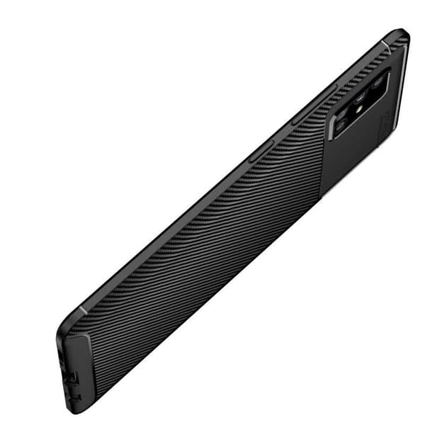 Samsung A41 Iskunkestävä ohut kansi FullCarbon V4 Black