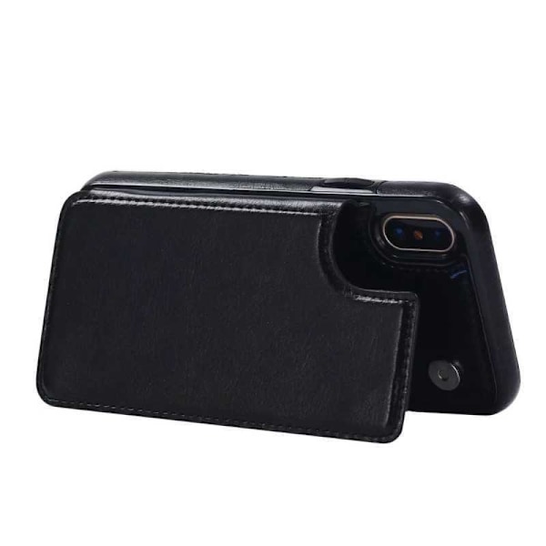 iPhone XS Shockproof Cover Card Holder 2-SLOT Flippr Black