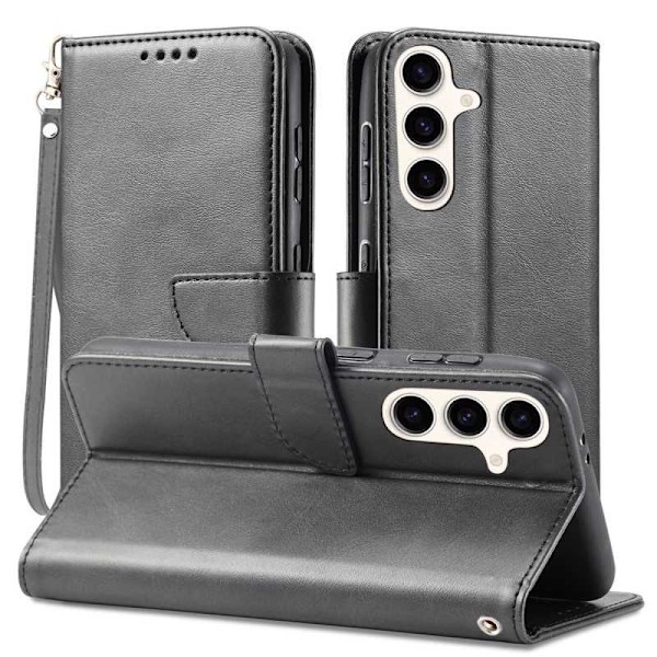 Samsung S24 Wallet Case PU-nahkainen 4-POCKET - Musta