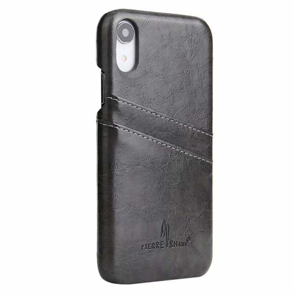 iPhone XR Skal Korthållare Retro Svart