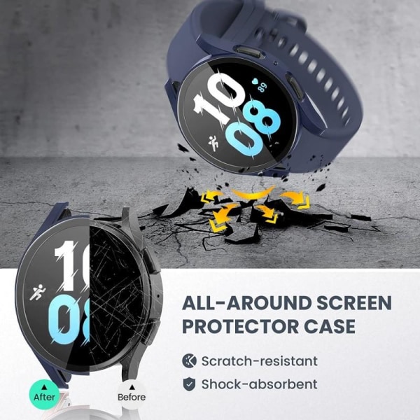 Heltäckande Skal Samsung Galaxy Watch 4 / 5 (44mm) Härdat Glas 9 Transparent