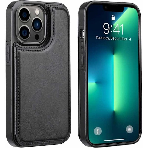 iPhone 15 Pro Max Shockproof Cover Kortholder 3-SLOT Flippr Svart