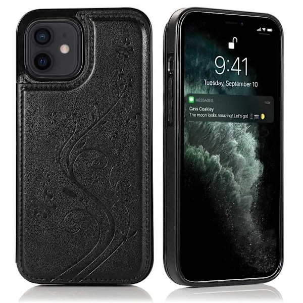 iPhone 12 Mini Stöttåligt Skal Korthållare 3-FACK Flippr V2 Black