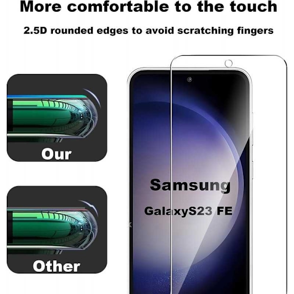 2-PACK Samsung S23 FE Hærdet glas 0,26mm 2,5D 9H