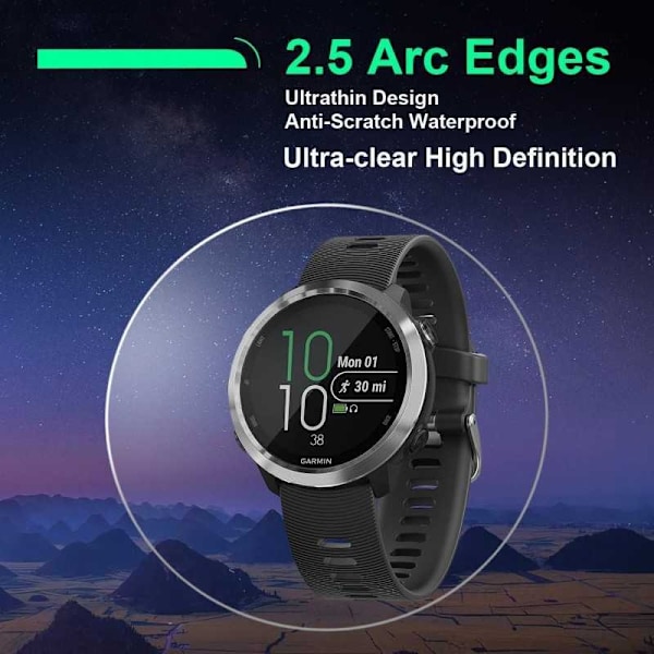 Garmin Forerunner 645 Music Härdat Glas 0.2mm 9H 2.5D Transparent
