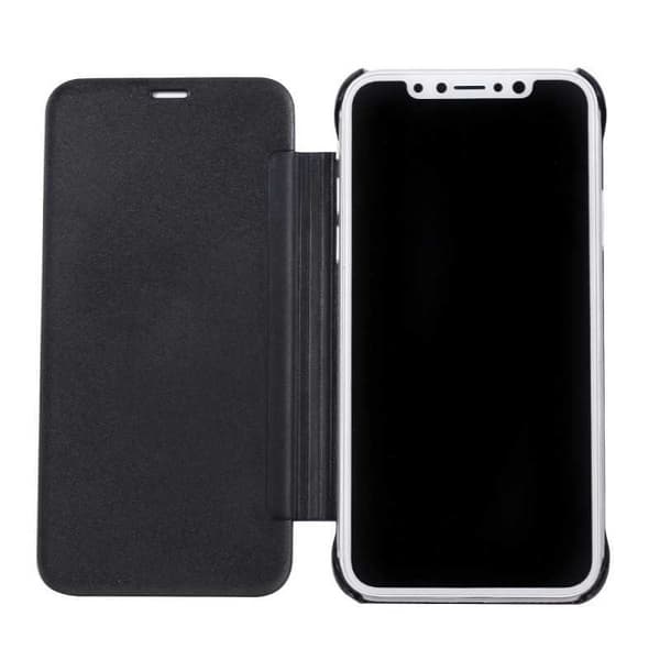 iPhone X Flip Case Clear View Seisova Rocket Guld
