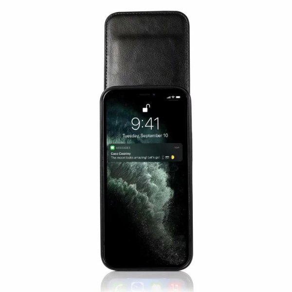iPhone 12 / 12 Pro Mobilskal Korthållare 6-FACK Retro V3 Svart