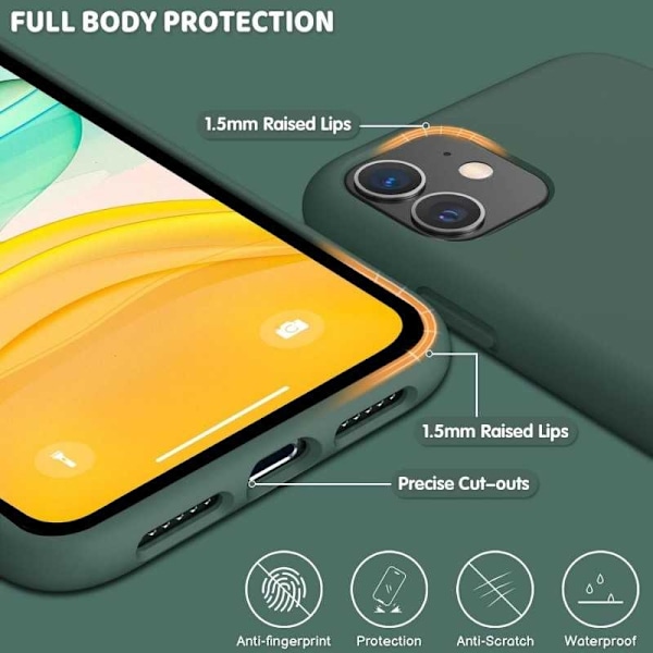 Kuminen iskunkestävä kotelo iPhone 11- vihreä