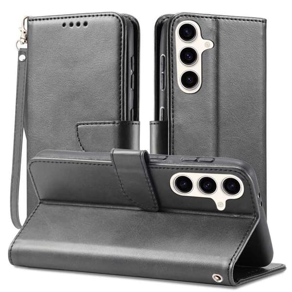 Samsung S24 Plus Wallet Case PU-nahkainen 4-POCKET - Musta