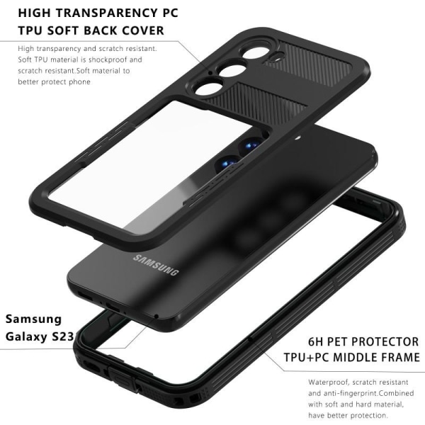 Samsung S23 Plus Fulddækkende vandtæt premium skal - 2m