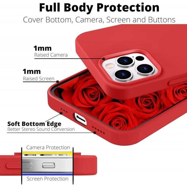 Gummibelagt Stöttåligt Skal iPhone 14 Pro Max - Röd