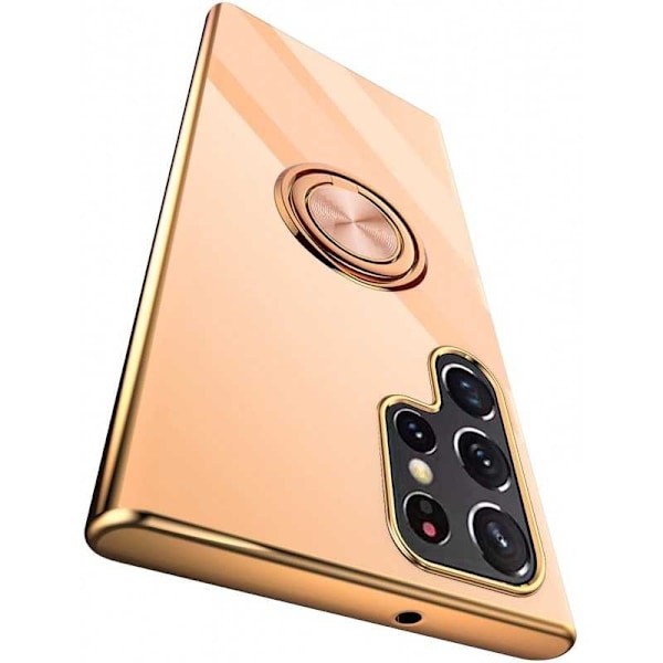 Samsung S22 Ultra Elegant & stødsikkert cover med ringholder fejlfri Svart