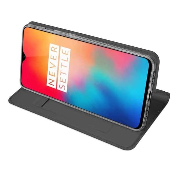 OnePlus 6T Flip Case Smooth -korttipaikka Svart