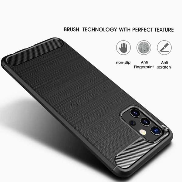 Samsung A32 5G iskunkestävä SlimCarbon kotelo Black