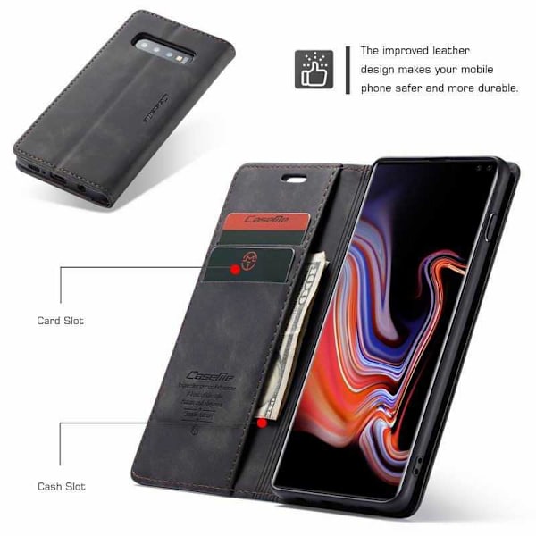 Samsung S10 Plus Elegant Flip Case CaseMe 3-FACK Black