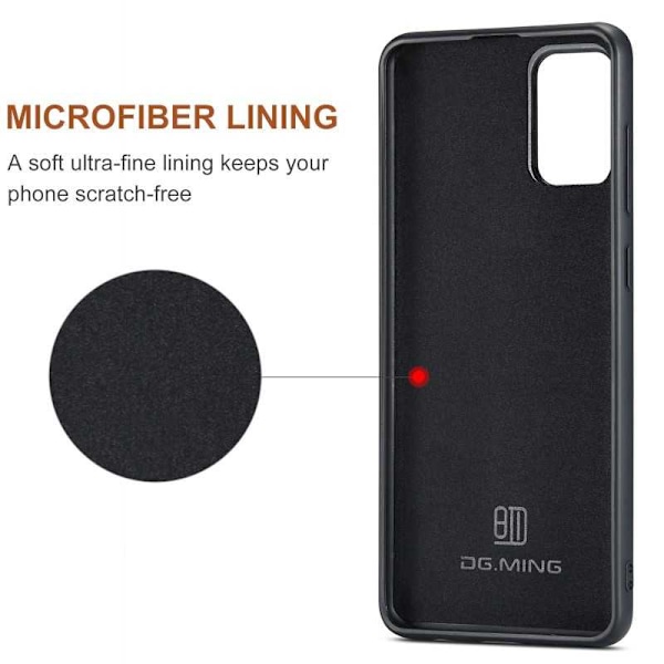 8-FACK Samsung A03s Stöttåligt Skal med Magnetisk Korthållare DG.MING Detach Black