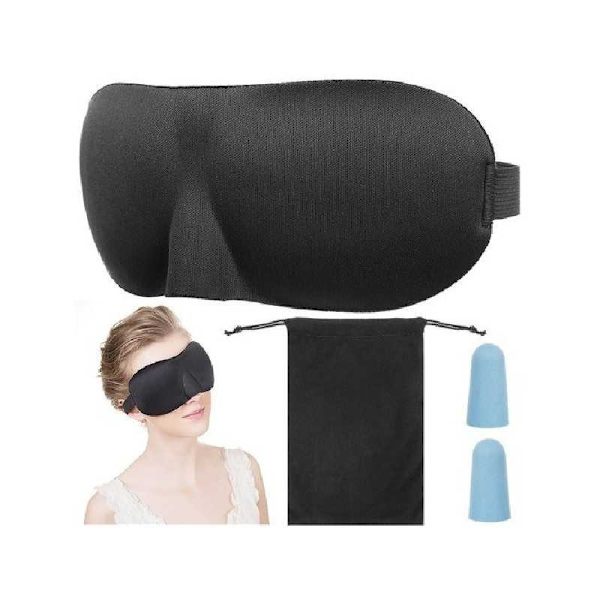 2in1 Sovmask inkl. Öronproppar Svart
