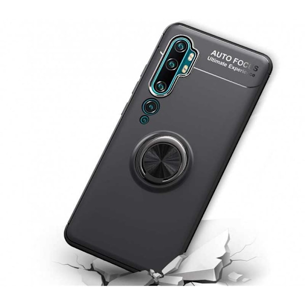 Xiaomi Mi 10 Pro Praktisk Stöttåligt Skal med Ringhållare V3 Svart