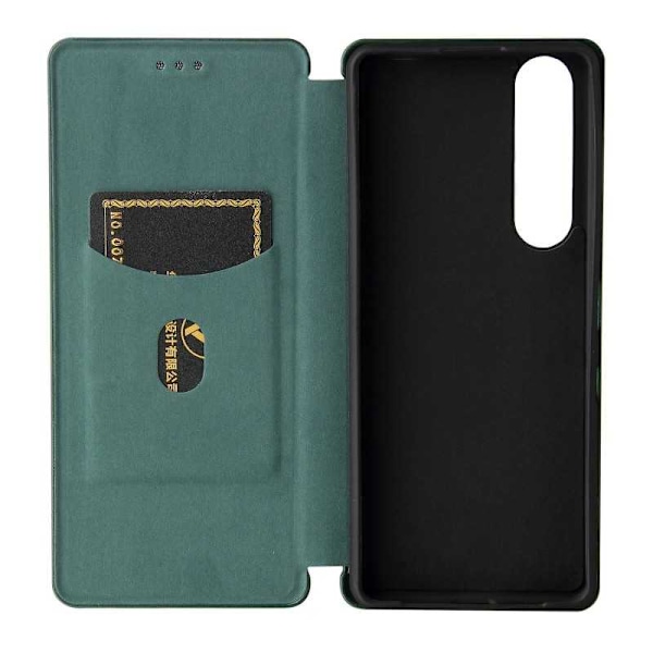 Xperia 1 III Flip Case -korttipaikka CarbonDreams Green Green