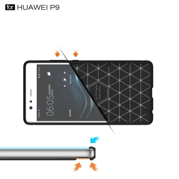 Huawei P9 Lite stødsikker stødabsorberende skal SlimCarbon Black