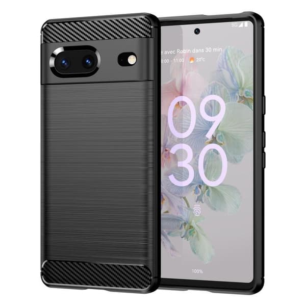 Google Pixel 7a Stöttåligt Skal SlimCarbon Black