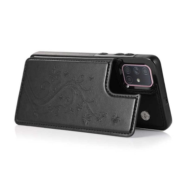 Samsung A71 Shockproof Case Kortholder 3-POCKET Flippr V2 Black