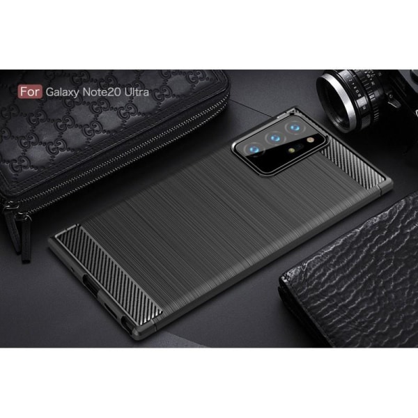Samsung Note 20 Ultra Iskunkestävä SlimCarbon Suojakuori Black