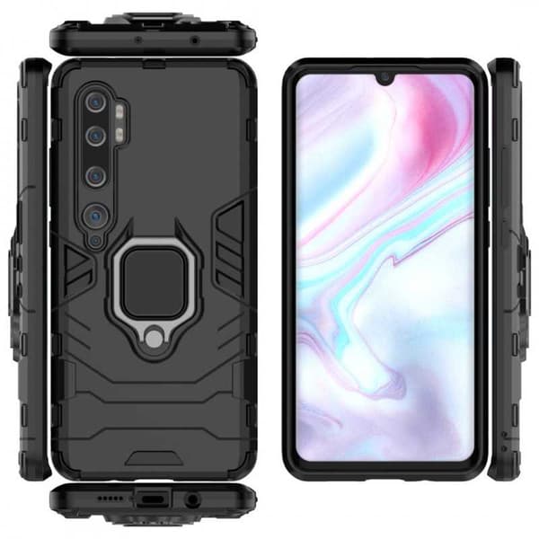 Xiaomi Mi 10 iskunkestävä kotelo ThinArmor sormustelineellä Black