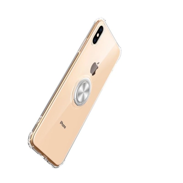 iPhone XS Max Iskunkestävä suojakuori sormustelineellä Fresh Transparent