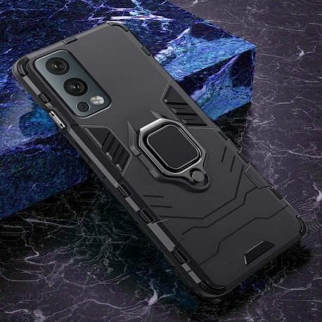 OnePlus Nord 2 5G Stöttåligt Skal med Ringhållare ThinArmor® Black