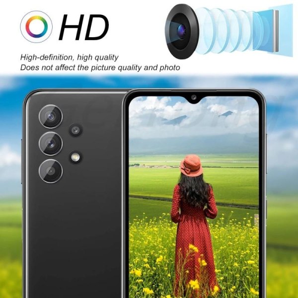2-PACK Samsung A32 4G Kamera Linsskydd Transparent