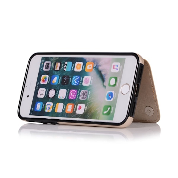 iPhone 7 / 8 / SE 2020 2022 Stöttåligt Skal Korthållare 3-FACK Flippr V2 - Guld