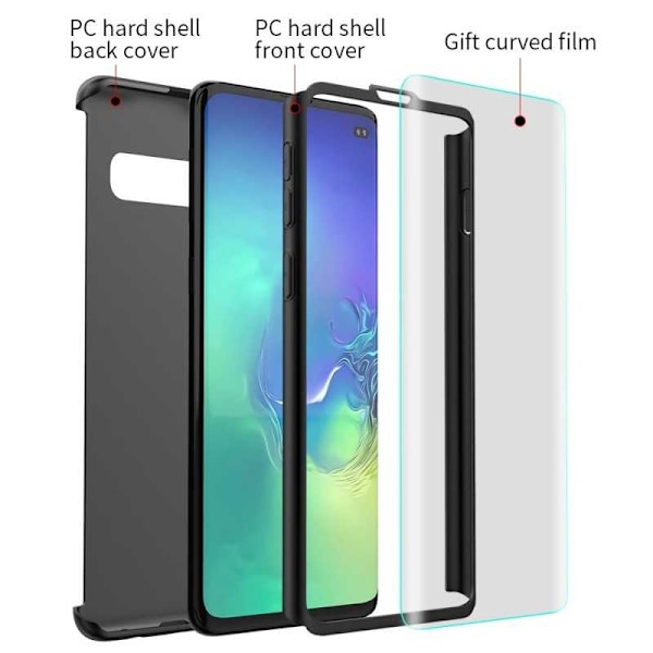 Samsung S10 | 360° 3in1 FullCover Skal inkl. Skärmskydd Svart
