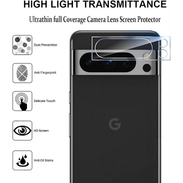 Google Pixel 9 / 9 Pro Kamera Linsskydd Härdat Glas