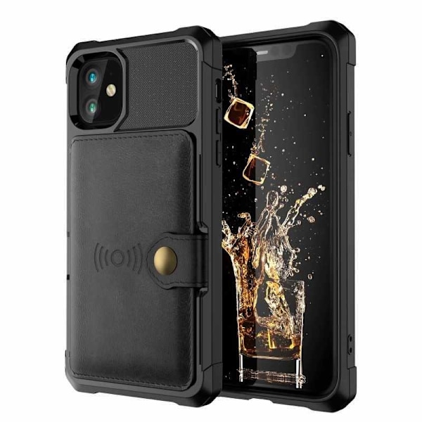 iPhone 11 Stødsikkert Premium Cover 4-KOMPARTMENT Solid V3 Black