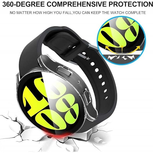 2in1 Stötdämpande Skal 9H Härdat Glas Galaxy Watch 6 40mm - Transparent