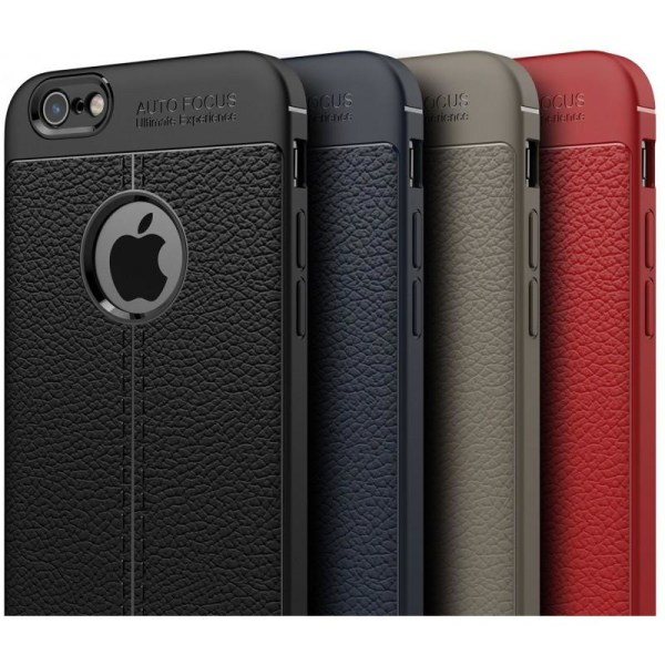 iPhone 6S Plus Støtsikker og støtdempende LeatherBack veske Black